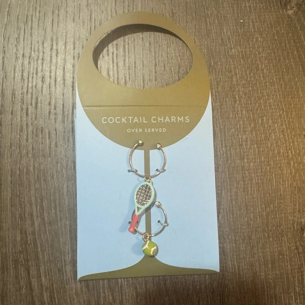 NWT Anthropologie Cocktail Charms “Over Served” 🎾🏓